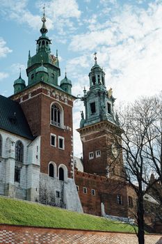 The Wawel cathedral, located in the Wawel castle in Krakow's old town.