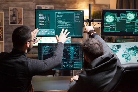 Crew of cyber terrorist talking about destroying gouvernements all over the world.