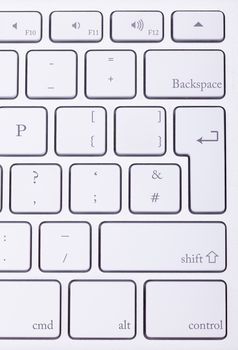 Aluminium keyboard close up. High end product