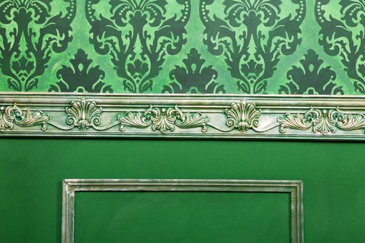 Vintage room interior elements from the inside and the decor. Studio shooting. Green retro vintage room