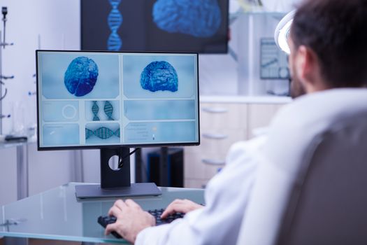 Doctor in modern medical facility for cancer treatment. Modern medicine.