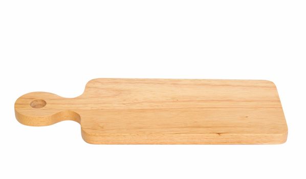 Wooden chopping board isolated on white background