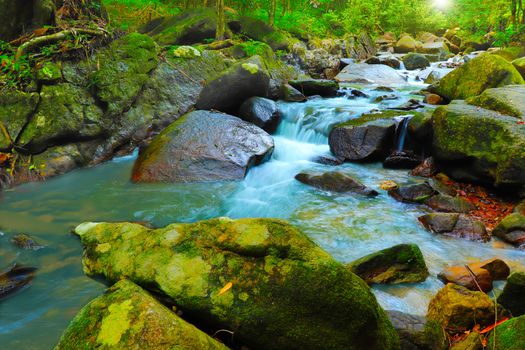 Beautuful landscape of Bang Pae waterfall Phuket Thailand.