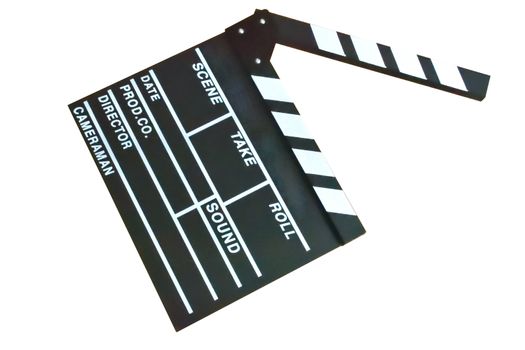 Symbol of the movie Slate film isolated in white background