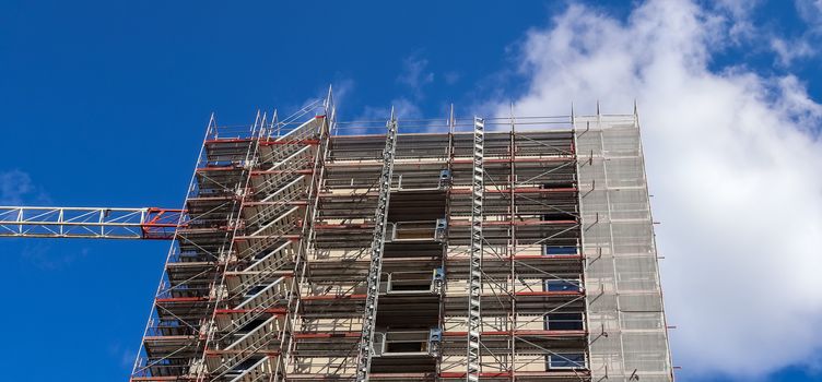 Construction site during progress found in german towns.