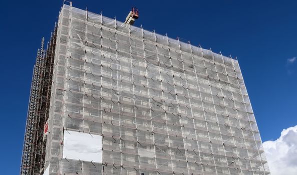 Construction site during progress found in german towns.