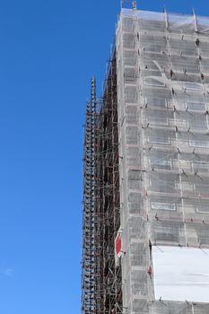 Construction site during progress found in german towns.