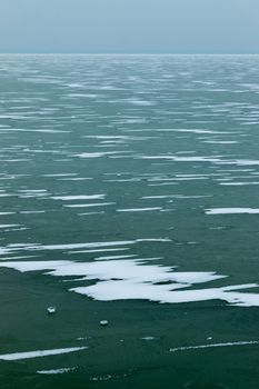 Landscape in winter from a froze lake