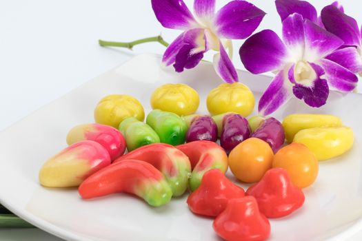 Thai Dessert Fruit Shaped Mung Beans (Kanom Look Choup)