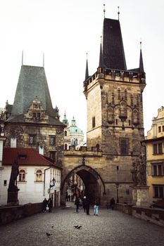 People on the Charles bridge - Prague