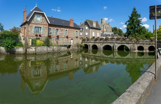 Travel in small french villages street in vacation summer tourism