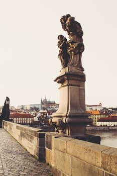 Statue on the Charles bridge - Prague