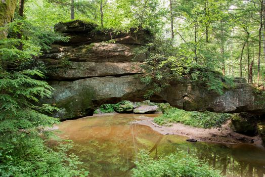 Rock Bridge arch spans a creek in Red River Gorge State Park in Kentucky.