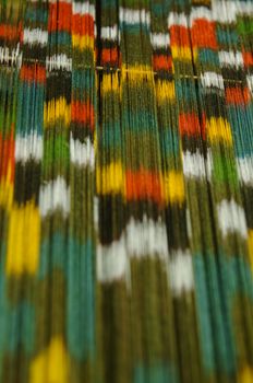 subtle silk weaving thread and yarn closeup