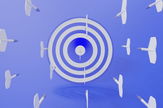 3d rendering image , Target with darts, Business Target Goal For Success Strategy Concept , 