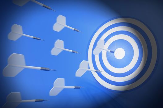 3d rendering image , Target with darts, Business Target Goal For Success Strategy Concept , EFFECT motion blur