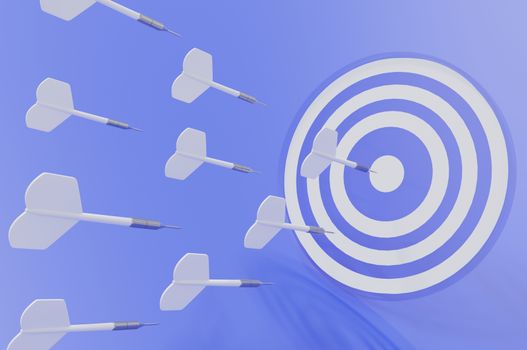 3d rendering image , Target with darts, Business Target Goal For Success Strategy Concept , 