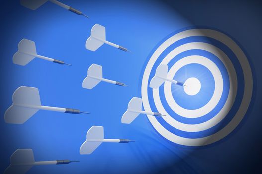 3d rendering image , Target with darts, Business Target Goal For Success Strategy Concept , 