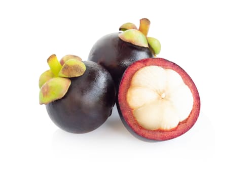 Fresh mangosteen fruit isolated on white background