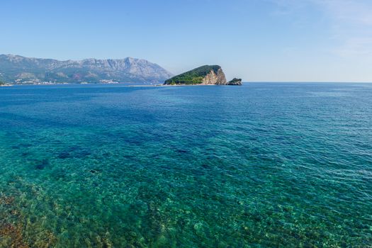 St. Nicholas Island in the bay near the town of Budva in Montenegro 