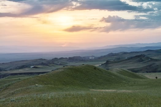 Georgia, the area around the village of Udabno and David Gareja Monastery, which is a UNESCO-listed site. There are only steppes and mountains within 30 km of Udabno. Going to the monastery we can see such views everywhere.