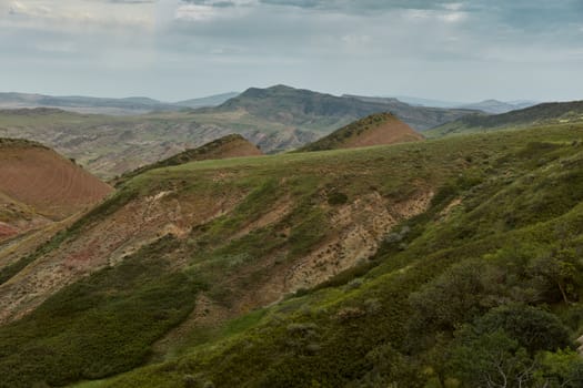 Georgia, the area around the village of Udabno and David Gareja Monastery, which is a UNESCO-listed site. There are only steppes and mountains within 30 km of Udabno. Going to the monastery we can see such views everywhere.