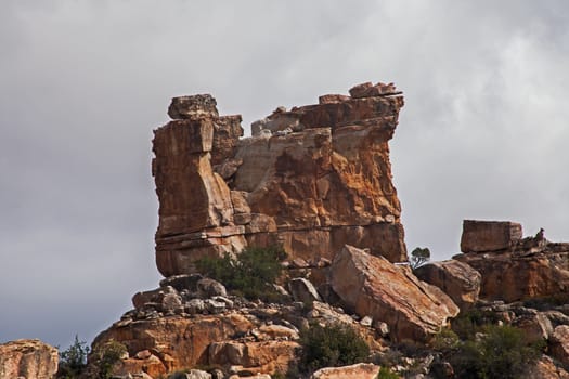 A scene of highly eroded sandstone formations in the Cederberg Wilderness Area, Western Cape. South Africa