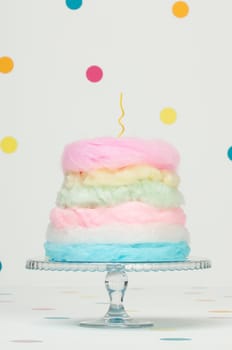 beautiful childish toy cake on white background