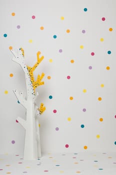 homemade baby beautiful wooden tree on a white background
