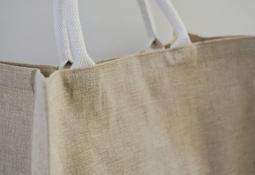 Close up sackcloth bag with copy space No plastic bag