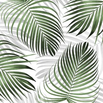 Tropical leaves pattern background Summer banner