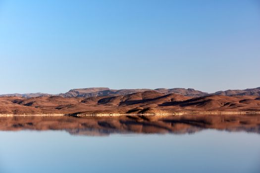 Artificial lake Al-Mansur az-Zahabi near Warzazat, south of Morocco