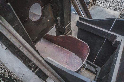 Guillotine at the Ho Chi Minh City War Museum. Vietnam