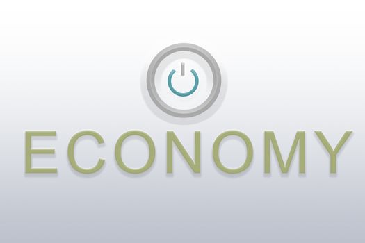 Concept of Opening or restarting economy or economic activities showing with start button