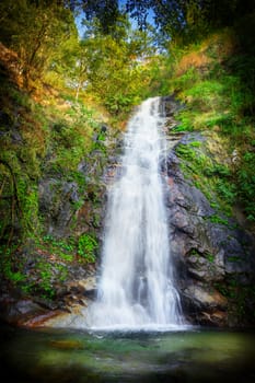 Chao Doi waterfall in Mae Moei National Park, Thailand.