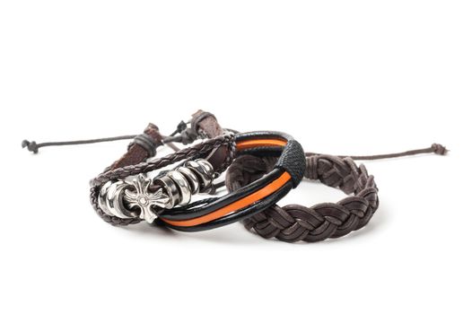 Close up bracelet for men, men accessories in casual style.