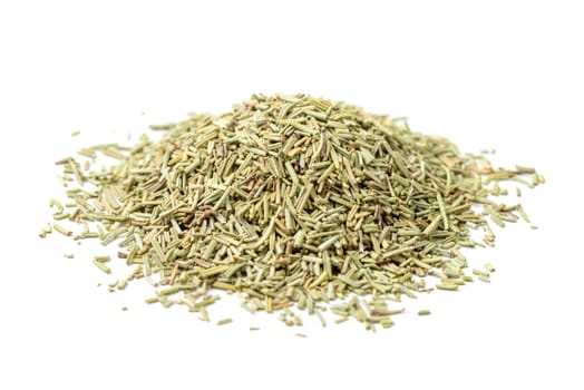 Closeup organic dried rosemary, ingredient for cooking. Herb concept.