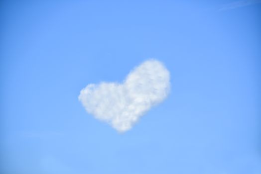 white clouds in the shape of heart on a blue sky