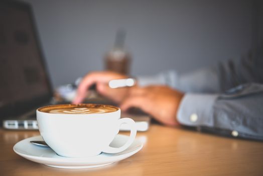 Coffee mug placed on the desk