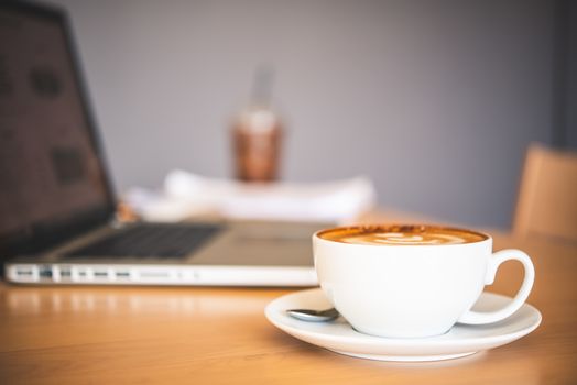 Coffee mug placed on the desk