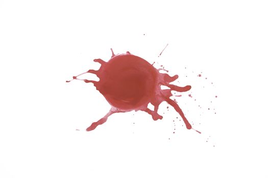 Red Water Color paint isolate on white background