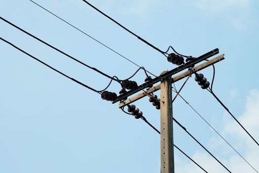 electricity pole against sky background