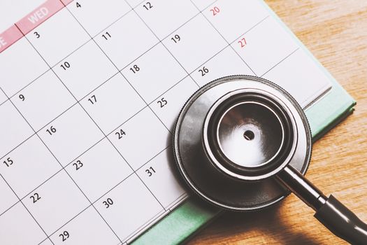 stethoscope on the calendar (doctor appointment)