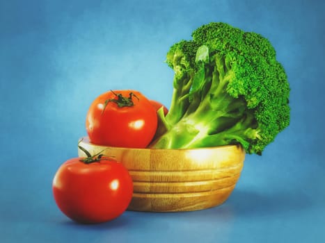 fresh broccoli and red tomatoes