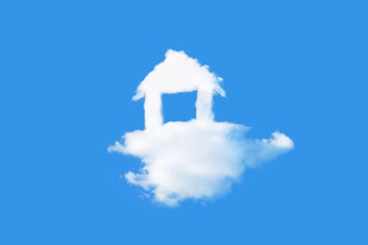 house cloud in blue sky background