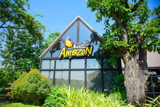 Chiang Mai, THAILAND - April 28: Cafe Amazon beverage shop with many branches in the pump PTT throughout Thailand