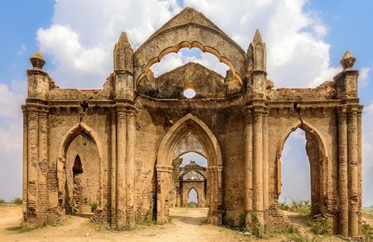 Ruins of old French Rosary church, Settihalli, Karnataka