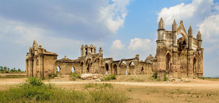 Ruins of old French Rosary church, Settihalli, Karnataka