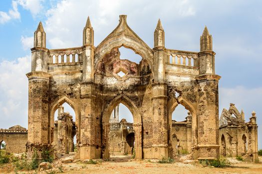 Ruins of old French Rosary church, Settihalli, Karnataka