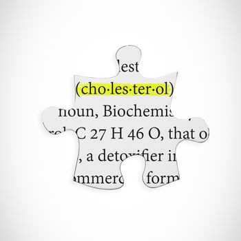 cholesterol against jigsaw piece
